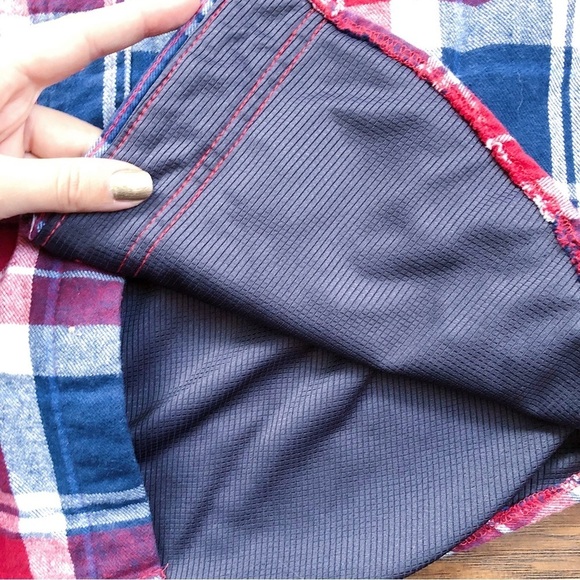 Gravel Gear • mens thick plaid flannel shirt red blue warm lined heavy workwear - Picture 5 of 8